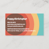 Vrolijke Bold Groovy Moderne Retro Kleurrijke Curv Visitekaartje (Achterkant)