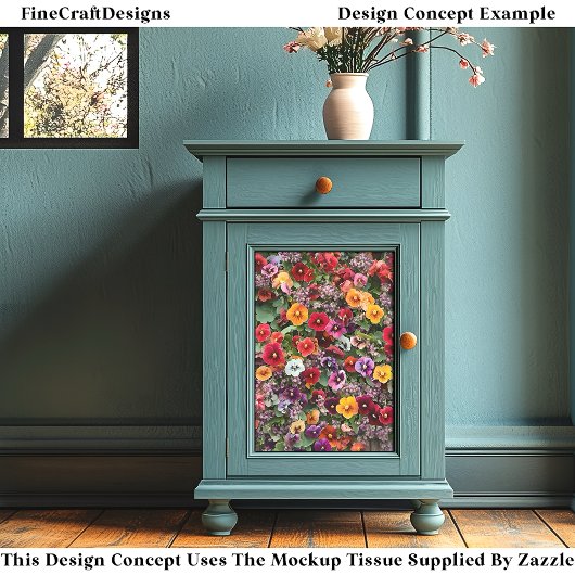 Vrolijke Bold Pansies & Wildflowers CL6 Decoupage Tissuepapier