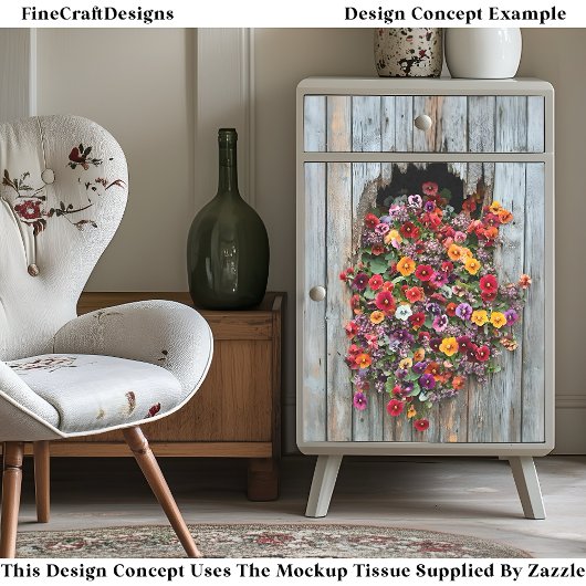 Vrolijke Bold Pansies & Wildflowers CL6 Decoupage Tissuepapier