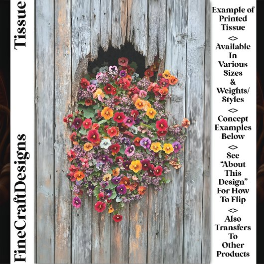 Vrolijke Bold Pansies & Wildflowers CL6 Decoupage Tissuepapier