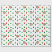 Vrolijke bomen Foto Kerst Wrapping Paper Cadeaupapier (Vlak)