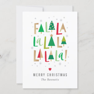 Vrolijke bomen kerstvakantie fotokaart feestdagenkaart