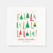 Vrolijke bomen Vrolijk helder kerstfeest servet (Voorkant)