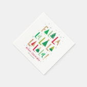 Vrolijke bomen Vrolijk helder kerstfeest servet (Hoek)