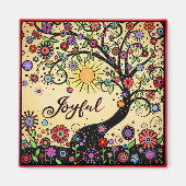 Vrolijke  Boom Kleurrijke Floral Inspirivity Magneet (Voorkant)