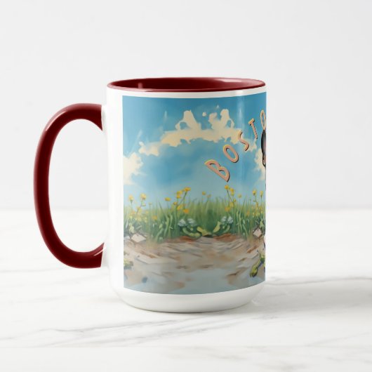 Vrolijke Boston Terrier Love Koffie Mok (Links)