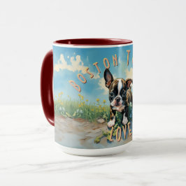 Vrolijke Boston Terrier Love Koffie Mok