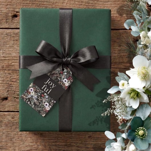 Vrolijke Botanische Kerst  Cadeaulabel