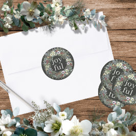 Vrolijke botanische Kerstmis Ronde Sticker