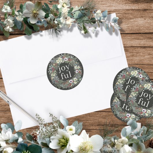Vrolijke botanische Kerstmis Ronde Sticker