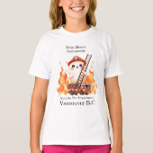 Vrolijke brandweerman te midden van felle vlammen t-shirt (Voorkant)