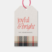 Vrolijke & Bright Cosy Winter Plaid Holiday Cadeaulabel (Voorkant)