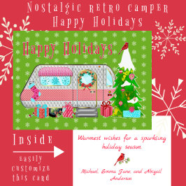 Vrolijke Bright Feestelijke  Camper met Sneeuw Feestdagen Kaart