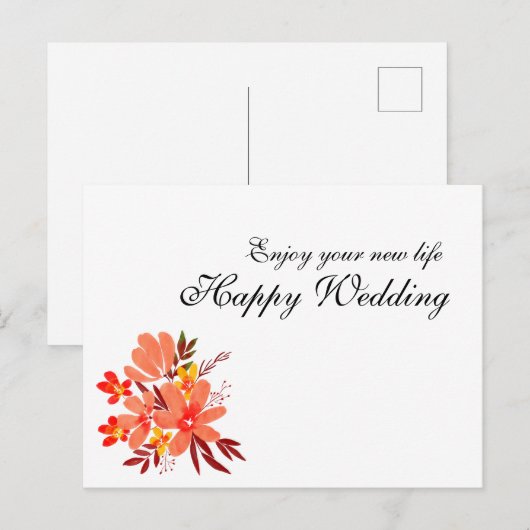 vrolijke bruiloft briefkaart (Voorkant / Achterkant)