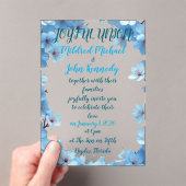 Vrolijke bruiloft uitnodiging met blauwe bloemen (Insitu (Draagbaar))
