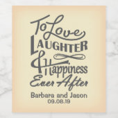 Vrolijke bruiloft wens ontwerp wijn etiket (Enkel label)