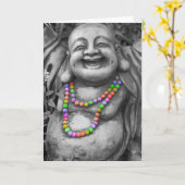 Vrolijke Buddah Kaart (Gele Bloem)
