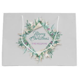 Vrolijke buik Kerst Feestdagen Krans Ivoor Blauwgr Groot Cadeauzakje