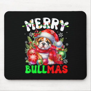 Vrolijke Bullmas Santa Bulldog Kerstmis Decoreren Muismat