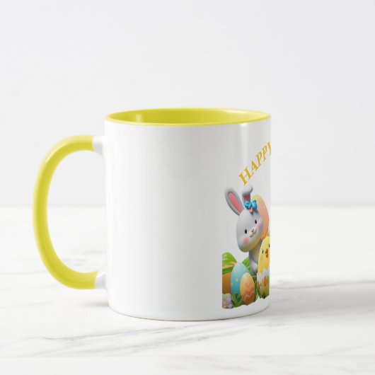 Vrolijke Bunny & Chick Easter Egg Vrienden Mok (Links)