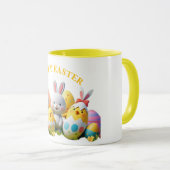 Vrolijke Bunny & Chick Easter Egg Vrienden Mok (Voorkant rechts)