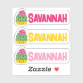 Vrolijke Cactus Lover's Cutout Naam Savannah Sticker (Vel)