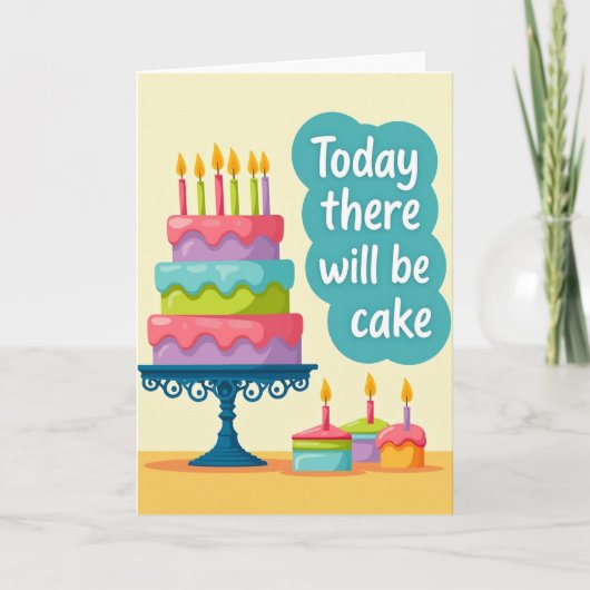 Vrolijke cake kunst kaart (Voorkant)