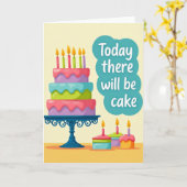 Vrolijke cake kunst kaart (Gele Bloem)