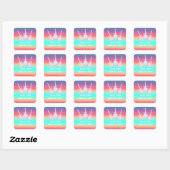 Vrolijke Cake Pops Vierkante Sticker (Vel)