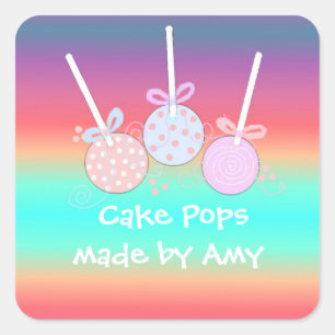 Vrolijke Cake Pops Vierkante Sticker