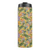 Vrolijke caleidoscoop bloemen thermosbeker (Voorkant)
