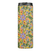 Vrolijke caleidoscoop bloemen thermosbeker (Achterkant)