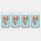 Vrolijke Calico Cat Sky Adventure Illustratie Blikvorm Glas (Achterkant)