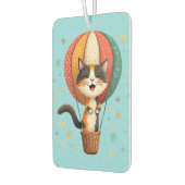 Vrolijke Calico Cat Sky Adventure Illustratie Luchtverfrisser (Links)
