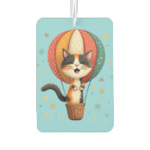 Vrolijke Calico Cat Sky Adventure Illustratie Luchtverfrisser (Achterkant)