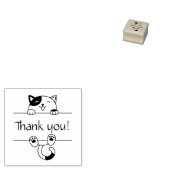 Vrolijke Calico Kat Peeking Dank je 1x1 Rubberstempel (Gestempeld)