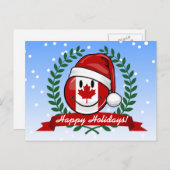 Vrolijke Canadese vlag kerststijl Feestdagenkaart (Voorkant / Achterkant)