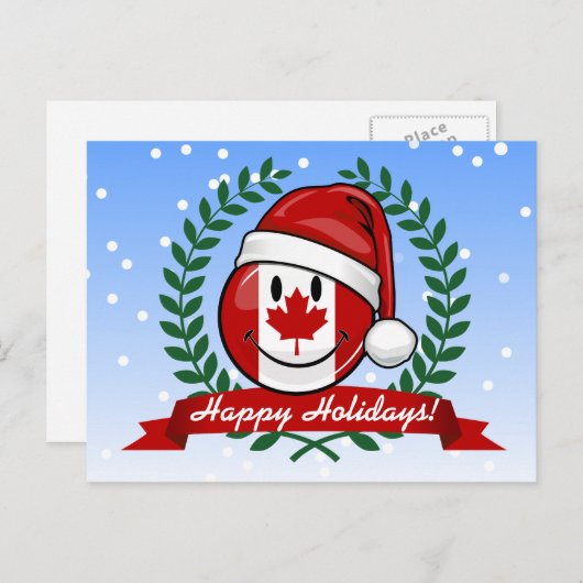 Vrolijke Canadese vlag kerststijl Feestdagenkaart (Voorkant / Achterkant)