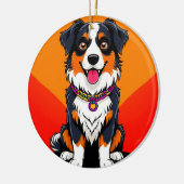 Vrolijke Cartoon Dog Illustratie Keramisch Ornament (Links)