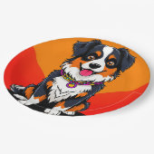 Vrolijke Cartoon Dog Illustratie Papieren Bordje (Gekanteld)