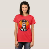 Vrolijke Cartoon Dog Illustratie T-shirt (Voorkant volledig)