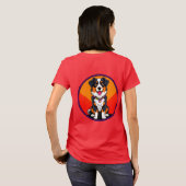 Vrolijke Cartoon Dog Illustratie T-shirt (Achterkant volledig)