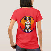 Vrolijke Cartoon Dog Illustratie T-shirt (Achterkant)