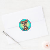 Vrolijke Cartoon Dog Ronde Sticker (Envelop)