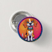 Vrolijke Cartoon Hond Ronde Button 3,2 Cm (Voorkant /achterkant)