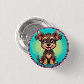 Vrolijke Cartoon Hond Ronde Button 3,2 Cm (Voorkant /achterkant)