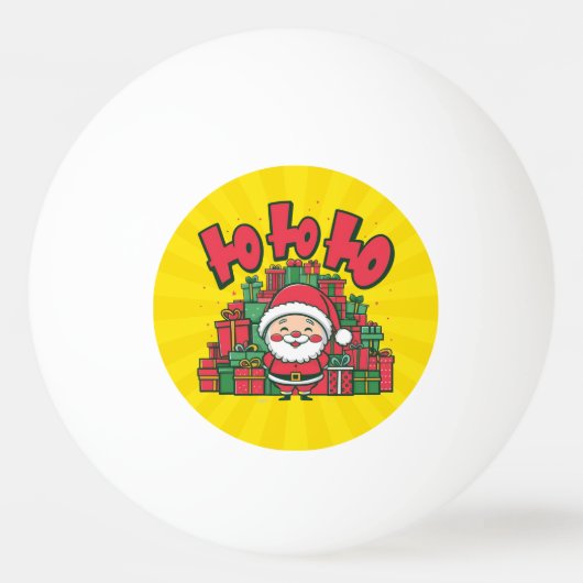 Vrolijke Cartoon Kerstman Kerstmis Pingpongbal (Voorkant)