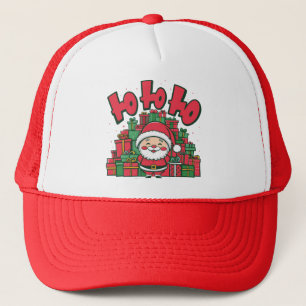 Vrolijke Cartoon Kerstman Kerstmis Trucker Pet