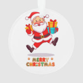 Vrolijke Cartoon Kerstman Ornament (achterkant)