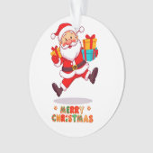 Vrolijke Cartoon Kerstman Ornament (voorkant)